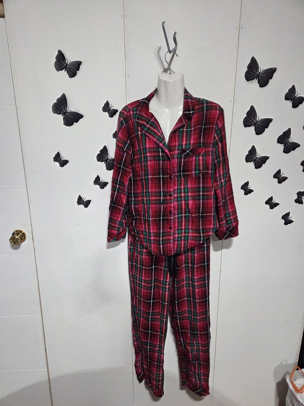 Victoria's Secret Red and Green Plaid Pajama Set